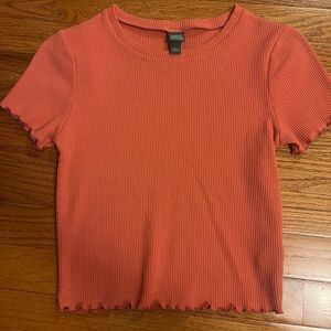 Coral waffle knit tee!